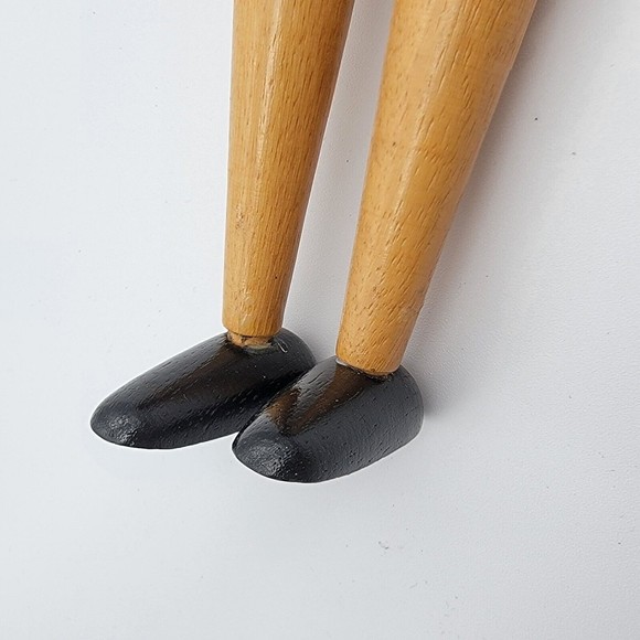 Vintage PINOCCHIO 13.5" Wooden String Joint Doll Toy Maestro Geppetto Antique - Picture 7 of 11